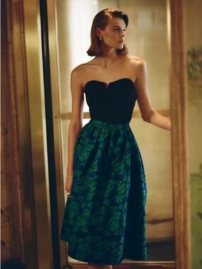 Anthropologie Sunday in Brooklyn Floral Jacquard Midi Skirt NWOT